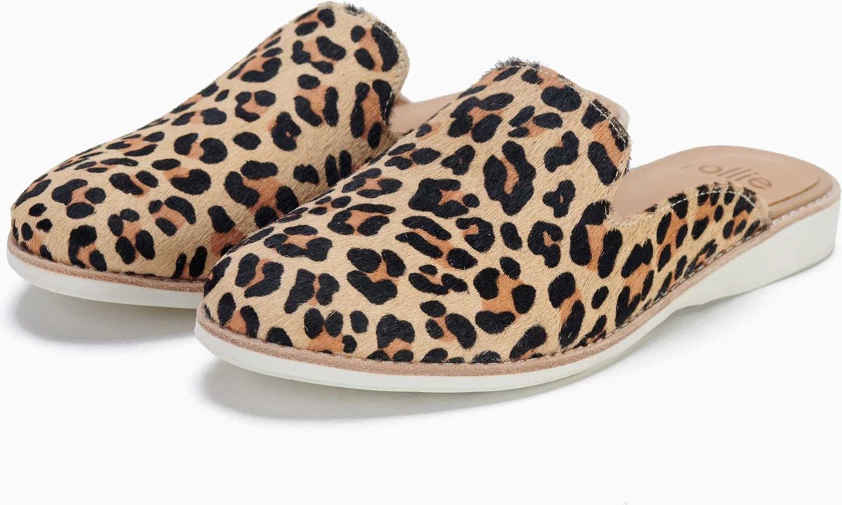 Rollie | Dames | Muiltje | Derby Mule Camel Leopard | Maat 36