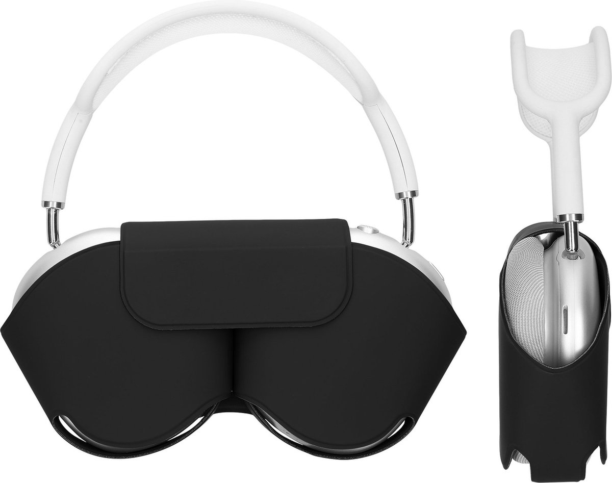 kwmobile cover voor over-ear koptelefoon - geschikt voor Apple Airpods Max - Van polyester - In zwart