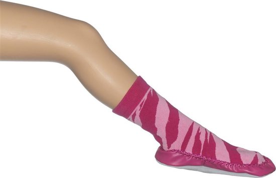 Bonnie Doon - Kinderen - Sloffen - Zebra Shoe Sock - Roze/Cheerleader - 17/18