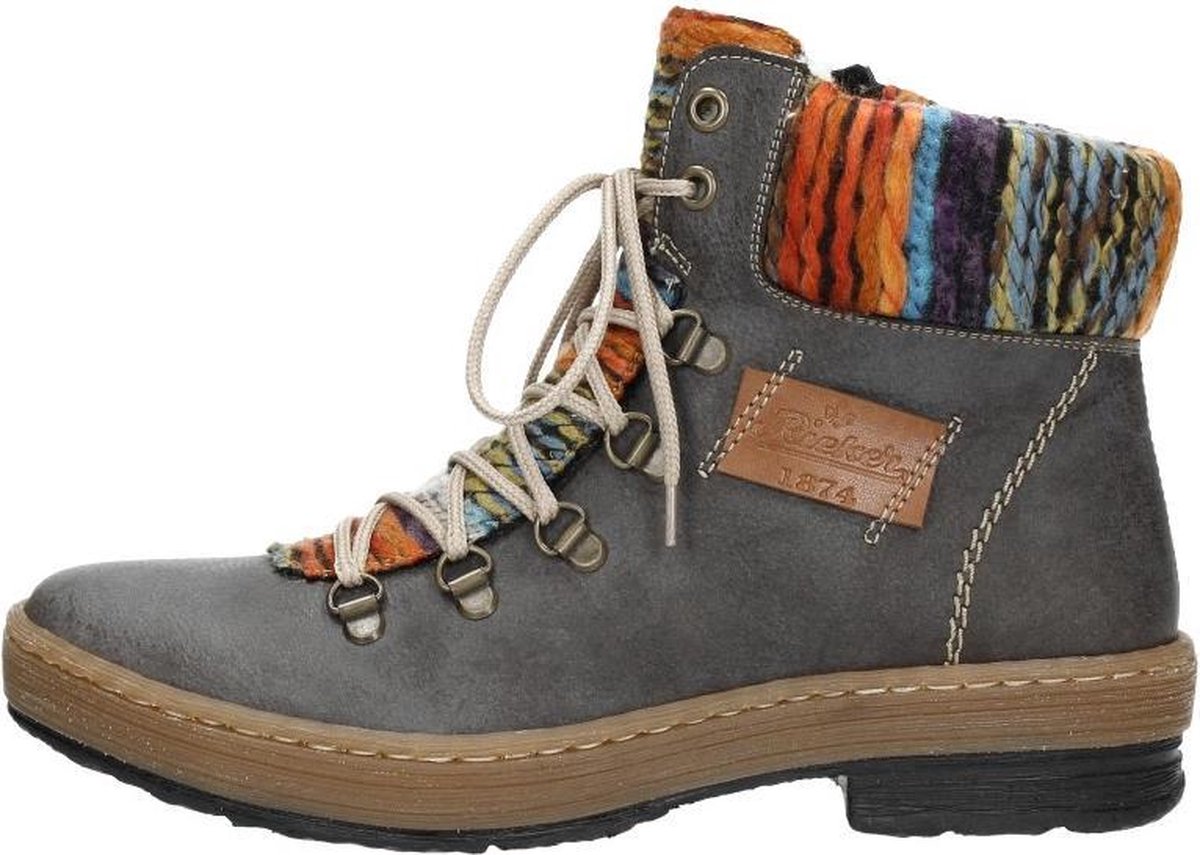 Rieker - Veterschoenen Hoog - Donkergrijs | bol.com