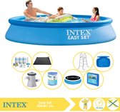 Intex Easy Set Zwembad - Opblaaszwembad - 305x61 cm - Inclusief Solarzeil Pro, Onderhoudspakket, Zwembadpomp, Filter, Solar Mat, Trap, Voetenbad en Zwembadtegels