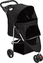 vidaXL Landau pliable pour chien 80 x 46 x 98 cm Tissu Oxford Noir
