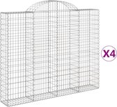 vidaXL - Schanskorven - 4 - st - gewelfd - 200x30x160/180 - cm - ijzer