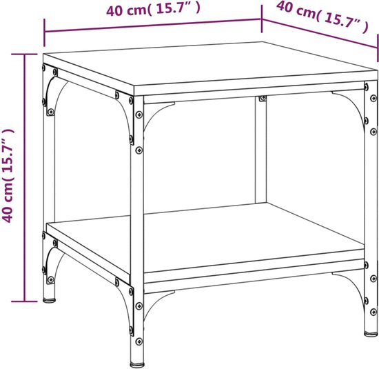 vidaXL Tables d'appoint 2 pcs 40 x 40 x 40 cm Noir Bois traité