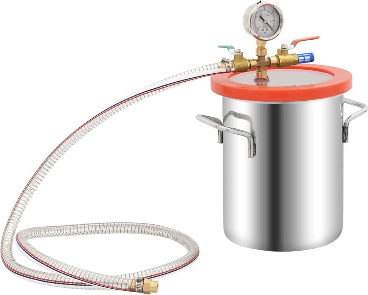 vidaXL - Vacuümkamer - 5,5 - L - roestvrij - staal