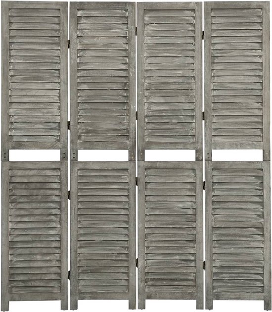 vidaXL-Kamerscherm-met-4-panelen-143x166-cm-massief-hout-grijs