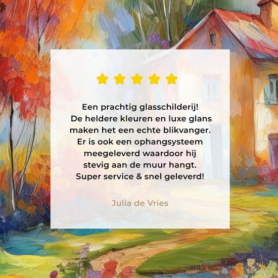 MuchoWow® Peinture sur verre 30x40 cm - Peinture sur verre acrylique - Paysage - Coloré - Peinture à l'huile - Art - Photo sur verre - Peintures