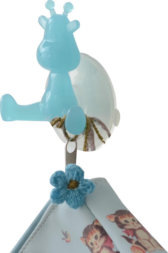 Compactor Zuignap Muurhaak Giraffe 8,5 Cm Turquoise