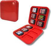 Game Card Case geschikt voor Nintendo Switch games - Accessoires Switch - 12 Games - Opbergen - Beschermen - Travel Koffer - Plastic - Siliconen - Rood