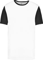 Tweekleurig herenshirt jersey met korte mouwen 'Proact' White/Black - M