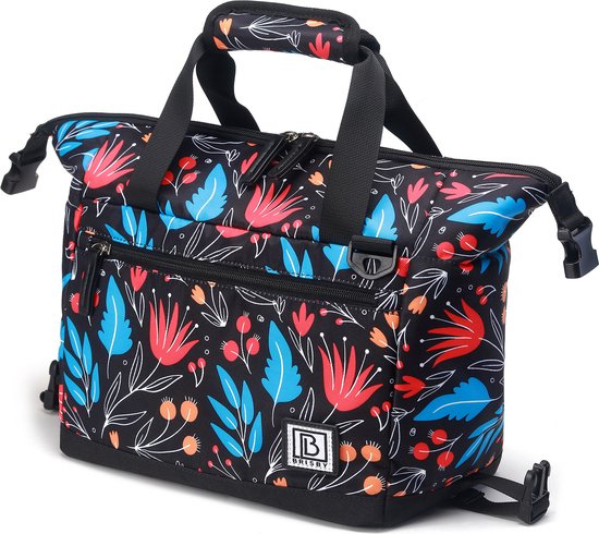Brisby 4 Laags Geïsoleerde Koeltas - Lunchtas 12 Liter - Extra Ruimte Uitvouwbaar- Night Flower van Merkloos — afbeelding 2