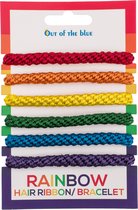 Armbandjes/haarbandjes - Gay Pride/Regenboog thema kleuren - setje van 6x stuks