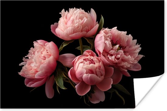 Poster Bloemen - Pioenroos - Roze - Botanisch - Natuur - 60x40 cm