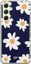 Hoesje geschikt voor Samsung Galaxy A54 - Sweet Daisies - Bloemen - Blauw - Soft Case Telefoonhoesje - TPU Back Cover - Casevibes