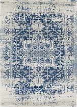 SURYA Vloerkleed - Woonkamer, Slaapkamer - Vintage Oosters Tapijt JULIETTE - Blauw/Beige - 200x275 cm
