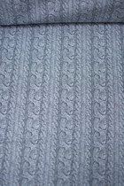 French terry grijs met digitale kabelprint 1 meter - modestoffen voor naaien - stoffen