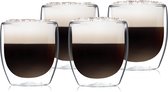 Glaswerk Altino dubbelwandige glazen | thermoglas | drinkglas | cocktail-, koffie- en theeglas | 4 stuks | voor warme en koude dranken | 250 ml | borosilicaatglas | bestand tegen hitte en kou | handgemaakt | afwasmachinebestendig | thermo-effect