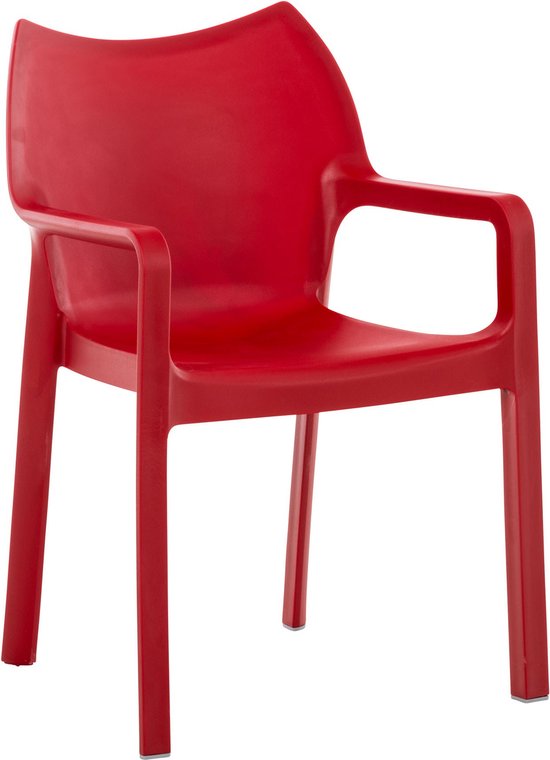Stijlvolle stoel Rood - Met rugleuning - Voor thuis of op de beurs - Zithoogte 46cm