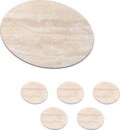 Onderzetters voor glazen - Rond - Marmer - Stenen - Zand - Textuur - 10x10 cm - Glasonderzetters - 6 stuks