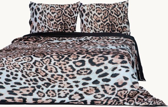 SMchwbc Leopard beddengoed, 135 x 200 cm, luipaardmotief, dekbedovertrek, set voor meisjes en jongens, 3D-print, microvezel, luipaard, beddengoedset met ritssluiting (140 x 210 cm, 11
