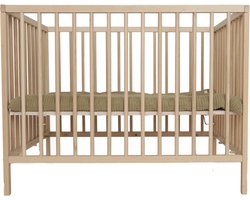 Prénatal Box Elja – In 3 Hoogtes Verstelbare Kinderbox – Stevige Baby Box – Ronde Spijlen - 100 x 75 cm – Naturel