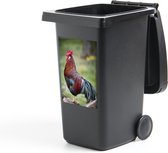 Autocollant de conteneur Kip - Impression photo de coq - 40x60 cm - Autocollant de poubelle à roulettes - Autocollant de conteneur résistant aux intempéries