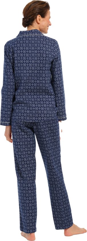 Pyjama met lange mouwen in katoenen flanel bedrukte marine fond Damart | La Redoute