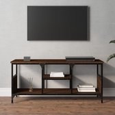 vidaXL - Tv-meubel - 100x35x45 - cm - bewerkt - hout - en - ijzer - bruin - eikenkleur