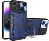 GSMNed – Hardecase iPhone 15 – Luxe iPhone hoesje Blauw – – Shockproof Blauw – Iphone 15