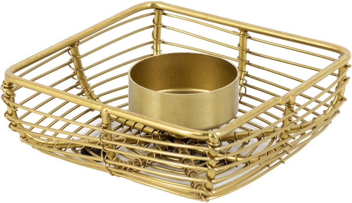 Waxinehouder metaal goud