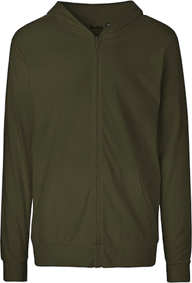Neutral Unisex Jersey Hoodie With Zip NE62301 Military