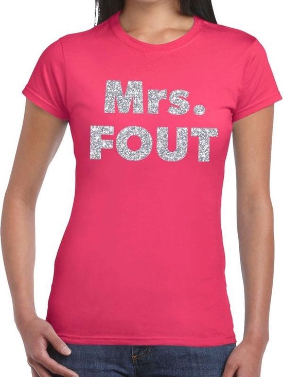 zilver glitter tekst t-shirt roze dames - Foute party kleding S bol.com