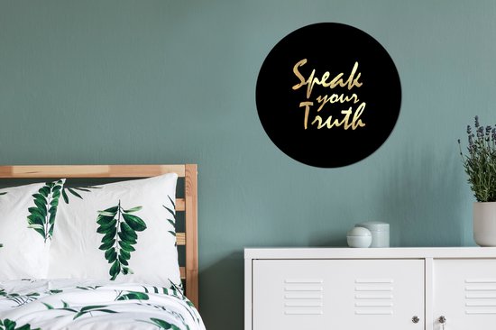 WallCircle - Cercle mural ⌀ 60 - Citation - Vérité - Or - Tableaux ronds salon - Assiette murale ronde - Décoration murale cercle - Décoration chambre intérieur - Décoration murale murale cercle - Accessoires de maison