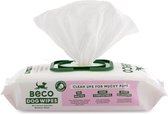 Beco Bamboo Dog Wipes - Vochtige reinigingsdoekjes voor honden – Geparfumeerd met Kokosgeur - Reinigt vacht, poten en snoetjes - Inhoud 80 stuks