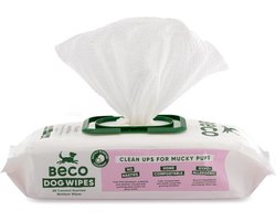 Beco Bamboo Dog Wipes - Vochtige reinigingsdoekjes voor honden – Geparfumeerd met Kokosgeur - Reinigt vacht, poten en snoetjes - Inhoud 80 stuks