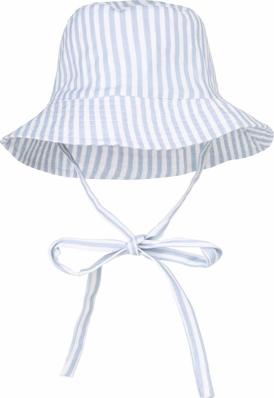 Swim Essentials - Chapeau de soleil anti-UV Bébé - Rayé Blauw/ Wit - 4-8 ans