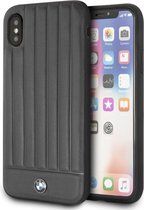 iPhone Xs/X Backcase hoesje - BMW - Effen Zwart - Leer