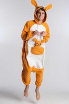 KIMU Onesie kangoeroe pak kostuum - maat M-L - kangoeroepak jumpsuit huispak