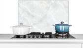 Spatscherm keuken 60x40 cm - Kookplaat achterwand Marmer - Wit - Chic - Muurbeschermer - Spatwand fornuis - Hoogwaardig aluminium
