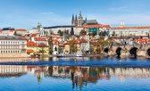 City Prague Bridge River Cathedral Photo Wallcovering