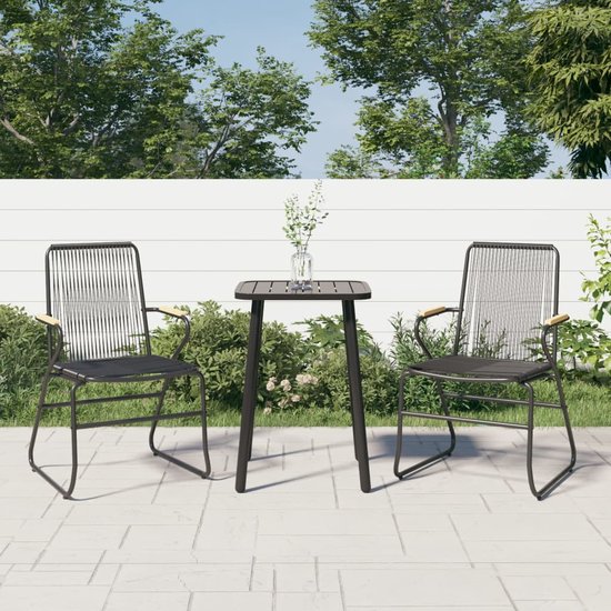vidaXL Chaises de jardin 2 pcs Noir PVC Rotin 58x59x85,5 cm