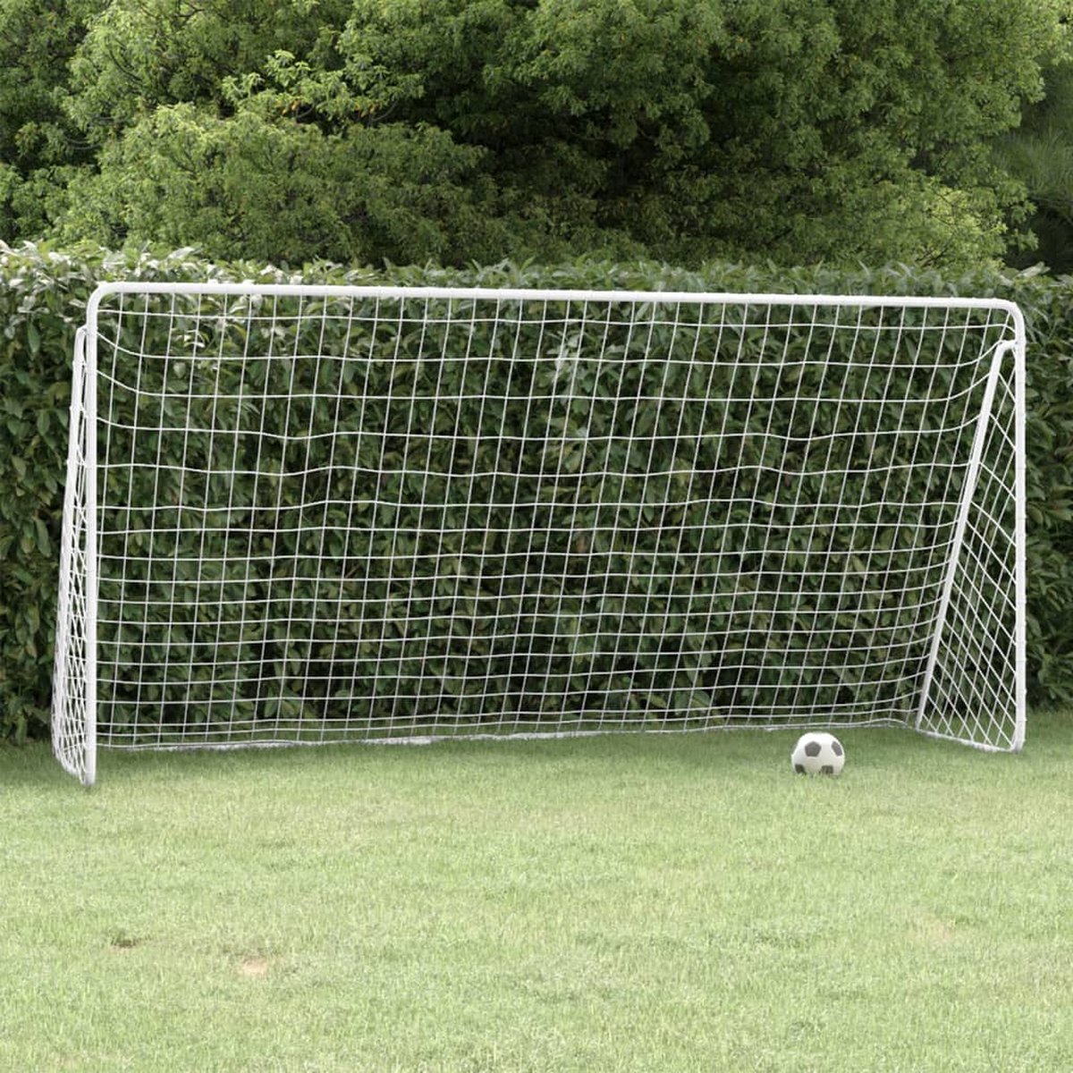vidaXL - Voetbaldoel - met - net - 366x122x182 - cm - staal - wit