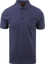 BOSS - Passenger Polo Donkerblauw Melange - Slim-fit - Heren Poloshirt Maat L