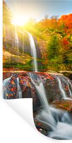 Stickers muraux - Film autocollant - Cascade - Nature - Automne - Rouge - Water - 80x160 cm - Film adhésif - Stickers muraux Chambre d'enfant - Papier peint autocollant