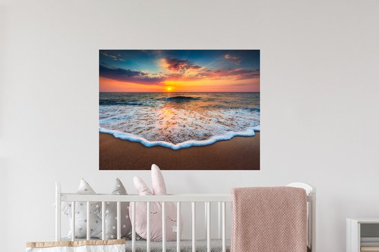 Stickers muraux - Film autocollant - Plage - Mer - Coucher de soleil - 80x60 cm - Film adhésif - Stickers muraux Chambre d'enfant - Papier peint autocollant - Papier peint autocollant - Film autocollant