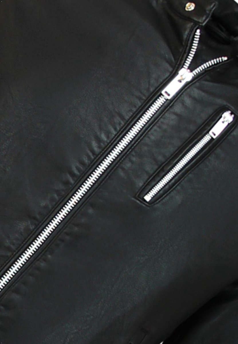 Nep leren jas heren - Motor Jack - Biker Jas Heren - 8091 - Zwart – foto 6