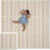 Childlike Behavior® tapis de jeu bébé - tapis rampant - tapis de Play Bébé - tapis puzzle Bébé - tapis de Play Extra large 182X182cm - tapis bébé - Bébé, tout-petits et enfants - 9 pièces (61x61x1cm) beige