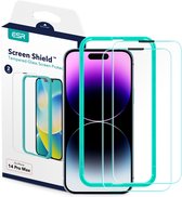 ESR Screen Shield Screenprotector geschikt voor Apple iPhone 14 Pro Max Glazen Screenprotector - Case Friendly + Installatie Frame (2-Pack)