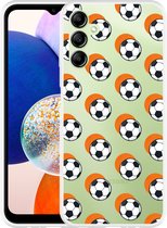 Cazy Hoesje geschikt voor Samsung Galaxy A14 4G/5G Soccer Ball Orange