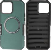 Hoesje Geschikt voor de iPhone 12 Pro Max - Schokbestendige Telefoonhoesje Geschikt voor MagSafe - Donker Groen